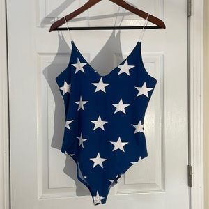 Navy Blue with White Stars Bodysuit